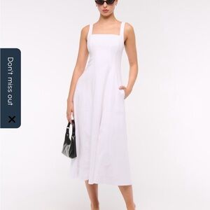 NWT Abercrombie & Fitch White Mila Stretch Lined Midi Dress size S petite